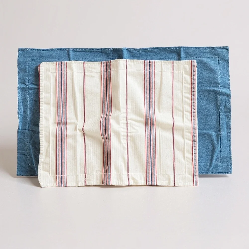 90s SET OF 4 Ralph Lauren - Denim (2)+Striped (2) Pillow Sham Covers Vintage